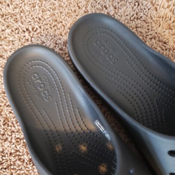 Crocs Classic Platform Slide Sandals Black Slip On Womens 9 - Picture 3 of 7